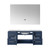Lexora -  Geneva 48" Navy Blue Single Vanity - White Carrara Marble Top - White Square Sink  48" LED Mirror - LG192248DEDSLM48