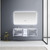 Lexora -  Geneva 60" Glossy White Double Vanity - White Carrara Marble Top - White Square Sinks  60" LED Mirror w/ Faucets - LG192260DMDSLM60F