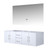 Lexora -  Geneva 60" Glossy White Double Vanity - no Top  60" LED Mirror - LG192260DM00LM60