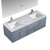 Lexora -  Geneva 60" Dark Grey Double Vanity - White Carrara Marble Top - White Square Sinks  60" LED Mirror w/ Faucets - LG192260DBDSLM60F