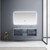 Lexora -  Geneva 60" Dark Grey Double Vanity - White Carrara Marble Top - White Square Sinks  60" LED Mirror w/ Faucets - LG192260DBDSLM60F