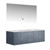 Lexora -  Geneva 60" Dark Grey Double Vanity - White Carrara Marble Top - White Square Sinks  60" LED Mirror - LG192260DBDSLM60