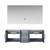 Lexora -  Geneva 60" Dark Grey Double Vanity - White Carrara Marble Top - White Square Sinks  60" LED Mirror - LG192260DBDSLM60