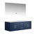 Lexora -  Geneva 60" Navy Blue Double Vanity - White Carrara Marble Top - White Square Sinks  60" LED Mirror - LG192260DEDSLM60