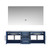 Lexora -  Geneva 60" Navy Blue Double Vanity - White Carrara Marble Top - White Square Sinks  60" LED Mirror - LG192260DEDSLM60