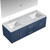 Lexora -  Geneva 60" Navy Blue Double Vanity - White Carrara Marble Top - White Square Sinks  60" LED Mirror - LG192260DEDSLM60