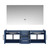 Lexora -  Geneva 60" Navy Blue Double Vanity - no Top  60" LED Mirror - LG192260DE00LM60