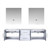 Lexora -  Geneva 72" Glossy White Double Vanity - White Carrara Marble Top - White Square Sinks  30" LED Mirrors - LG192272DMDSLM30