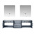 Lexora -  Geneva 72" Dark Grey Double Vanity - White Carrara Marble Top - White Square Sinks  30" LED Mirrors - LG192272DBDSLM30