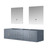 Lexora -  Geneva 72" Dark Grey Double Vanity - no Top  30" LED Mirrors - LG192272DB00LM30