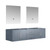 Lexora -  Geneva 72" Dark Grey Double Vanity - no Top  30" LED Mirrors - LG192272DB00LM30