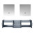 Lexora -  Geneva 72" Dark Grey Double Vanity - no Top  30" LED Mirrors - LG192272DB00LM30