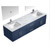 Lexora -  Geneva 72" Navy Blue Double Vanity - White Carrara Marble Top - White Square Sinks  30" LED Mirrors w/ Faucets - LG192272DEDSLM30F