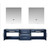 Lexora -  Geneva 72" Navy Blue Double Vanity - White Carrara Marble Top - White Square Sinks  30" LED Mirrors - LG192272DEDSLM30