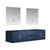 Lexora -  Geneva 72" Navy Blue Double Vanity - no Top  30" LED Mirrors - LG192272DE00LM30