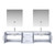 Lexora -  Geneva 80" Glossy White Double Vanity - White Carrara Marble Top - White Square Sinks  30" LED Mirrors w/ Faucets - LG192280DMDSLM30F