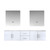 Lexora -  Geneva 80" Glossy White Double Vanity - White Carrara Marble Top - White Square Sinks  30" LED Mirrors - LG192280DMDSLM30