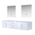 Lexora -  Geneva 80" Glossy White Double Vanity - no Top  30" LED Mirrors - LG192280DM00LM30