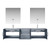 Lexora -  Geneva 80" Dark Grey Double Vanity - White Carrara Marble Top - White Square Sinks  30" LED Mirrors w/ Faucets - LG192280DBDSLM30F