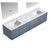 Lexora -  Geneva 80" Dark Grey Double Vanity - White Carrara Marble Top - White Square Sinks  30" LED Mirrors - LG192280DBDSLM30