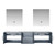 Lexora -  Geneva 80" Dark Grey Double Vanity - White Carrara Marble Top - White Square Sinks  30" LED Mirrors - LG192280DBDSLM30