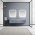 Lexora -  Geneva 80" Dark Grey Double Vanity - White Carrara Marble Top - White Square Sinks  30" LED Mirrors - LG192280DBDSLM30