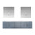 Lexora -  Geneva 80" Dark Grey Double Vanity - White Carrara Marble Top - White Square Sinks  30" LED Mirrors - LG192280DBDSLM30