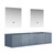 Lexora -  Geneva 80" Dark Grey Double Vanity - no Top  30" LED Mirrors - LG192280DB00LM30