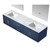 Lexora -  Geneva 80" Navy Blue Double Vanity - White Carrara Marble Top - White Square Sinks  30" LED Mirrors - LG192280DEDSLM30