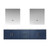 Lexora -  Geneva 80" Navy Blue Double Vanity - White Carrara Marble Top - White Square Sinks  30" LED Mirrors - LG192280DEDSLM30