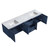 Lexora -  Geneva 80" Navy Blue Double Vanity - White Carrara Marble Top - White Square Sinks  no Mirror - LG192280DEDS000