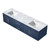 Lexora -  Geneva 80" Navy Blue Double Vanity - White Carrara Marble Top - White Square Sinks  no Mirror - LG192280DEDS000