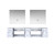 Lexora -  Geneva 84" Glossy White Double Vanity - White Carrara Marble Top - White Square Sinks  36" LED Mirrors - LG192284DMDSLM36