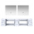 Lexora -  Geneva 84" Glossy White Double Vanity - no Top  36" LED Mirrors - LG192284DM00LM36