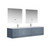 Lexora -  Geneva 84" Dark Grey Double Vanity - White Carrara Marble Top - White Square Sinks  36" LED Mirrors w/ Faucets - LG192284DBDSLM36F