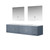 Lexora -  Geneva 84" Dark Grey Double Vanity - White Carrara Marble Top - White Square Sinks  36" LED Mirrors - LG192284DBDSLM36