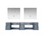 Lexora -  Geneva 84" Dark Grey Double Vanity - White Carrara Marble Top - White Square Sinks  36" LED Mirrors - LG192284DBDSLM36