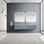 Lexora -  Geneva 84" Dark Grey Double Vanity - White Carrara Marble Top - White Square Sinks  36" LED Mirrors - LG192284DBDSLM36