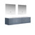 Lexora -  Geneva 84" Dark Grey Double Vanity - White Carrara Marble Top - White Square Sinks  36" LED Mirrors - LG192284DBDSLM36