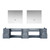 Lexora -  Geneva 84" Dark Grey Double Vanity - no Top  36" LED Mirrors - LG192284DB00LM36