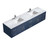 Lexora -  Geneva 84" Navy Blue Double Vanity - White Carrara Marble Top - White Square Sinks  36" LED Mirrors w/ Faucets - LG192284DEDSLM36F
