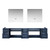 Lexora -  Geneva 84" Navy Blue Double Vanity - no Top  36" LED Mirrors - LG192284DE00LM36