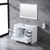 Lexora -  Dukes 48" White Single Vanity - White Carrara Marble Top - White Square Sink  46" Mirror w/ Faucet - LD342248SADSM46F