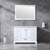 Lexora -  Dukes 48" White Single Vanity - White Carrara Marble Top - White Square Sink  46" Mirror w/ Faucet - LD342248SADSM46F