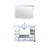 Lexora -  Dukes 48" White Single Vanity - White Carrara Marble Top - White Square Sink  46" Mirror w/ Faucet - LD342248SADSM46F