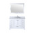 Lexora -  Dukes 48" White Single Vanity - White Carrara Marble Top - White Square Sink  46" Mirror w/ Faucet - LD342248SADSM46F