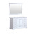 Lexora -  Dukes 48" White Single Vanity - White Carrara Marble Top - White Square Sink  46" Mirror - LD342248SADSM46