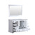Lexora -  Dukes 48" White Single Vanity - no Top  46" Mirror - LD342248SA00M46