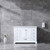 Lexora -  Dukes 48" White Single Vanity - White Carrara Marble Top - White Square Sink  no Mirror - LD342248SADS000