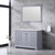 Lexora -  Dukes 48" Dark Grey Single Vanity - White Carrara Marble Top - White Square Sink  46" Mirror w/ Faucet - LD342248SBDSM46F